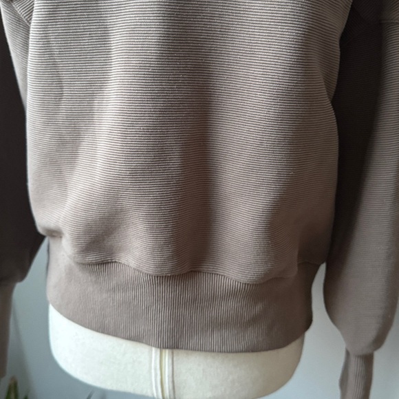 Varley Brown Quarter Zip Pullover Size XS Taupe Turtleneck Sweater - Picture 6 of 8